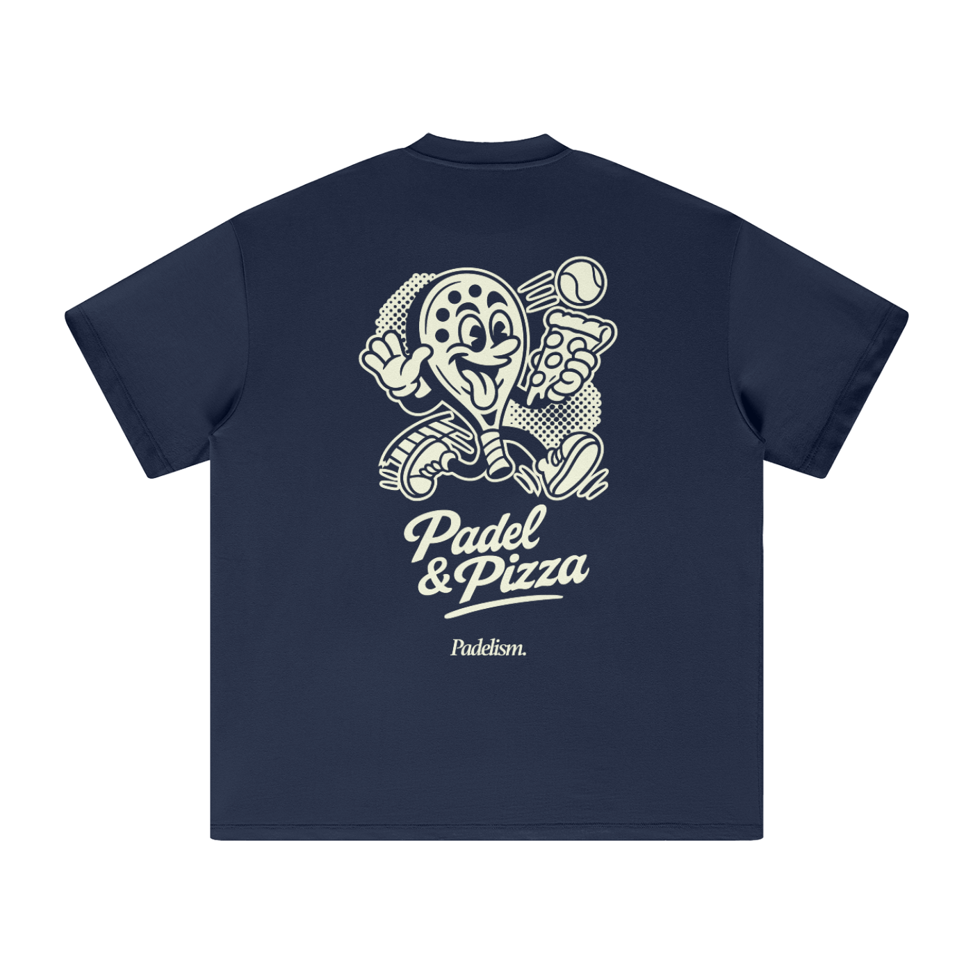 Padel & Pizza - Heavyweight T-Shirt Navy Padelism