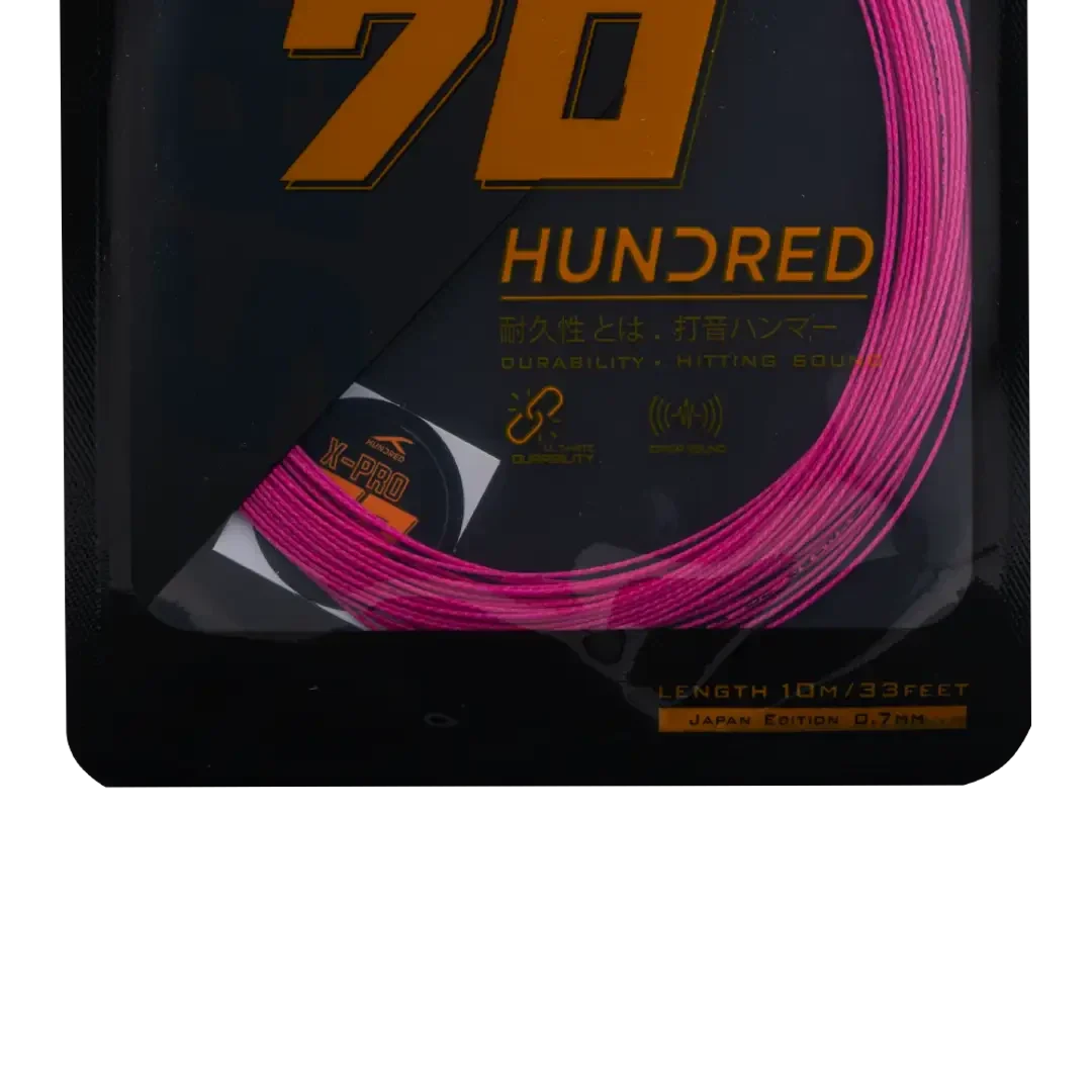 Hundred 70 X Pro Badminton String Set - Pink String (Packs) Hundred