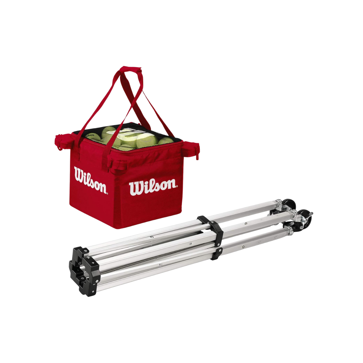 Wilson Tennis Teaching Cart & Bag - Red RED One Size Tennis Accessories Wilson