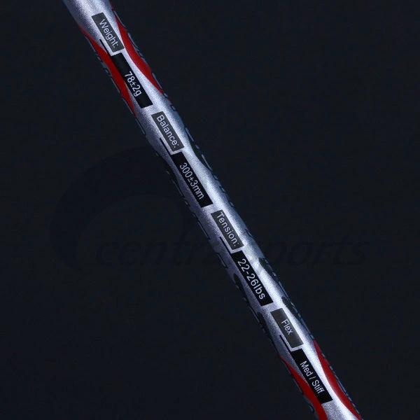 Ashaway Superlight 7 Hex Badminton Racket - Silver/Red Badminton Rackets Ashaway