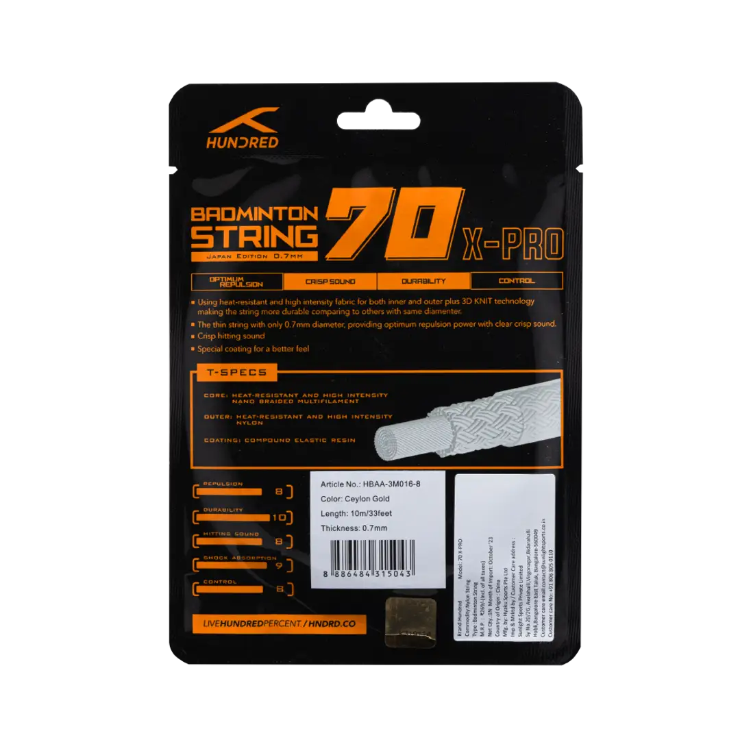 Hundred 70 X Pro Badminton String HBAA-3M016-8