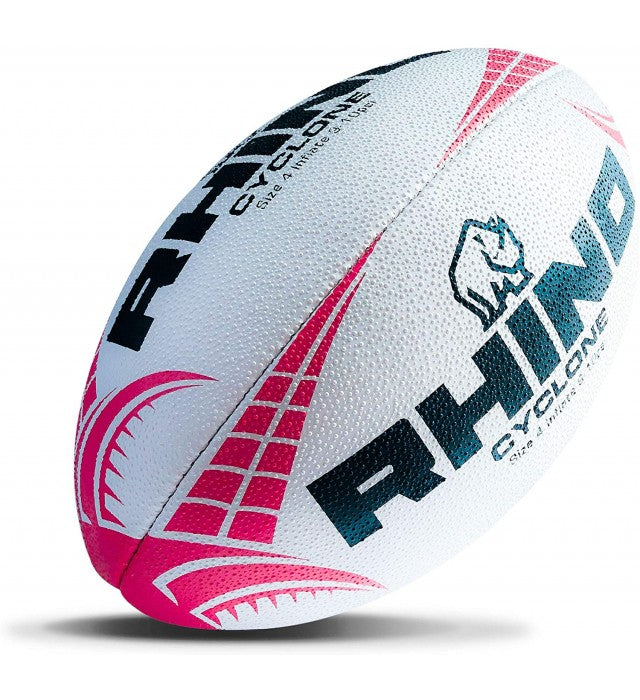 Rhino Cyclone Rugby Training Ball White Red Rugby Training Ball Rhino