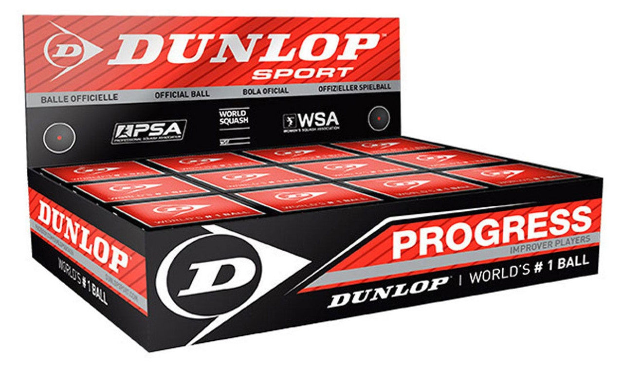 Dunlop Progress Squash Ball (12 Pack) (700103) Squash Ball Dunlop