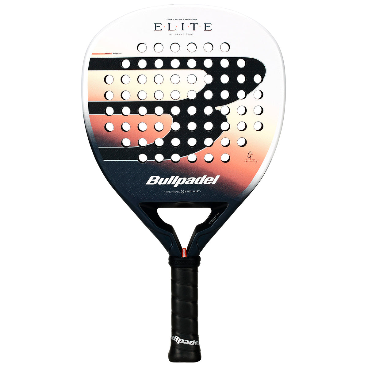 Bullpadel Elite Women 26 Padel Racket - Balck/White Black Orange White One Size Padel BullPadel