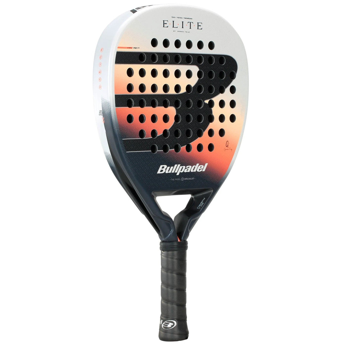 Bullpadel Elite Women 26 Padel Racket, Balck/White, back view