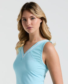 Original Penguin Colourblock Tennis Tank Top Women, Castaway, detail view