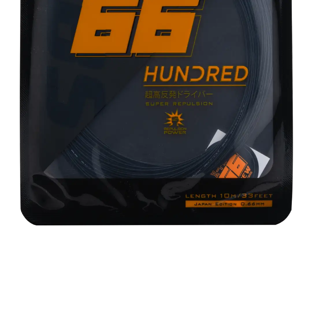 Hundred 66 X Pro Badminton String Set - Black String (Packs) Hundred