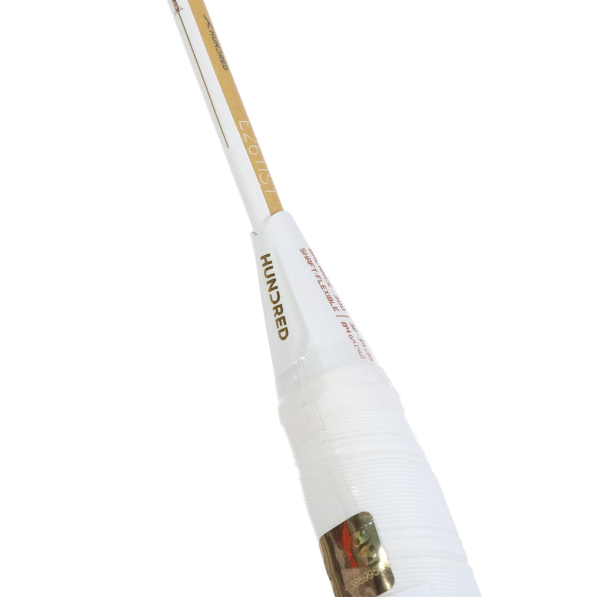 Hundred Ioniq 100 4U Badminton Racket - White/Gold Badminton Rackets Hundred