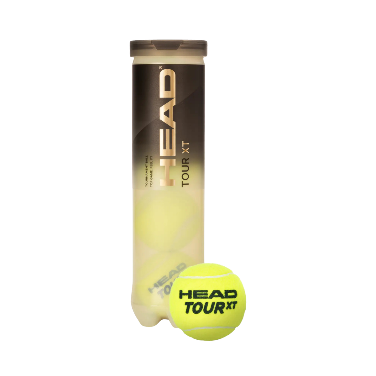 Head Tour XT Tennis Ball (4 Ball Tube), Yellow, back view