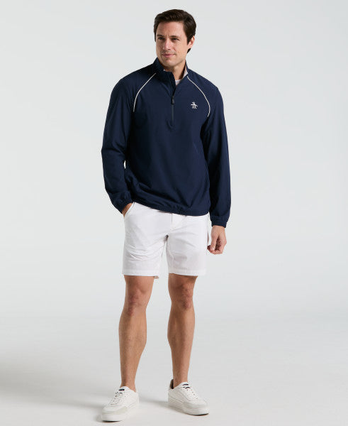 Original Penguin Long Sleeve Performance 1/4 Zip Layering Jacket Men, Black Iris, side view