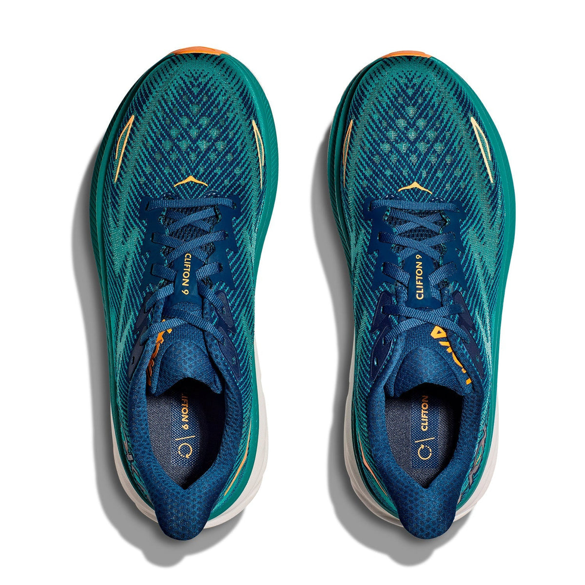 Hoka Clifton 9 Running Shoes Men, Midnight/Oceanic, close-up detail