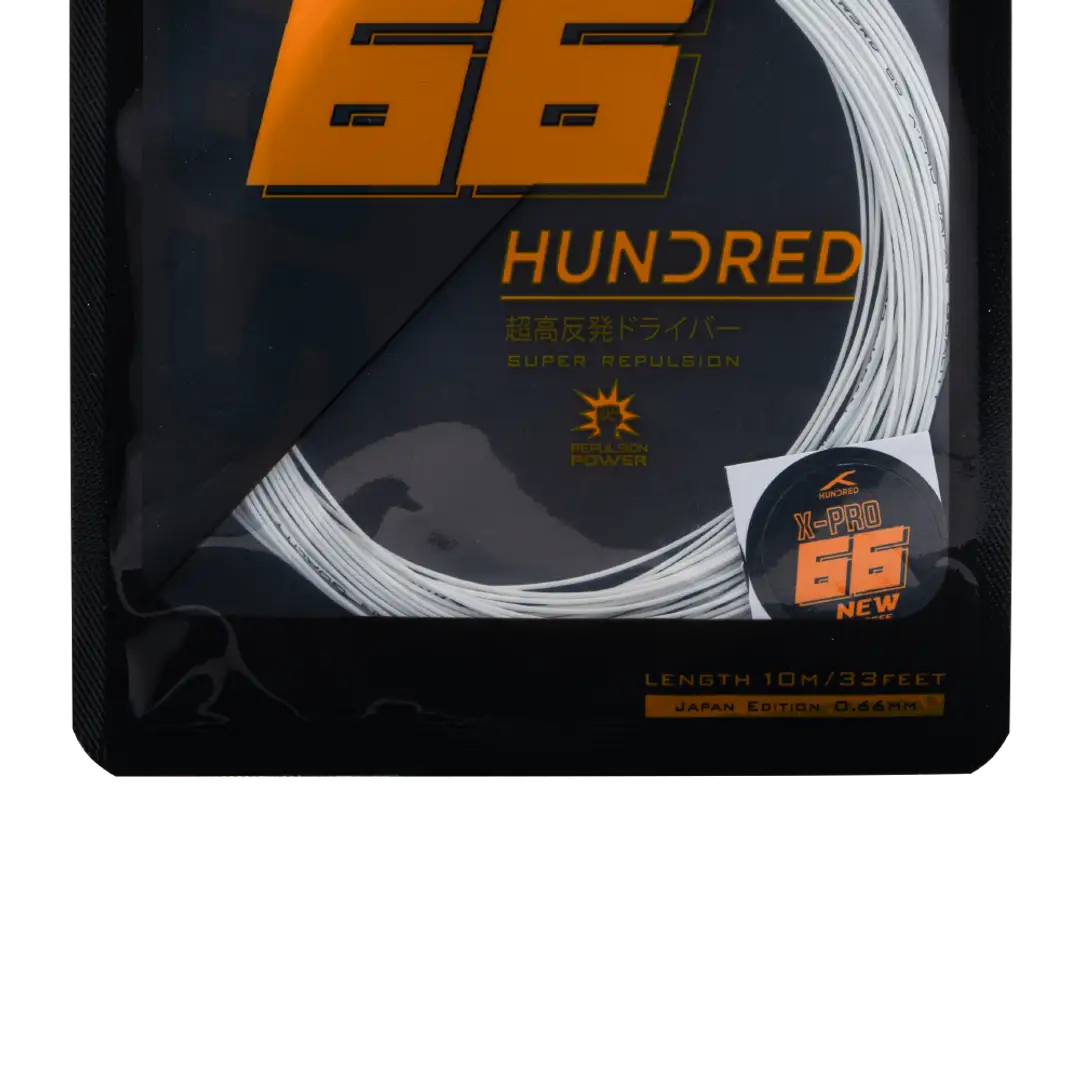 Hundred 66 X Pro Badminton String Set - White String (Packs) Hundred