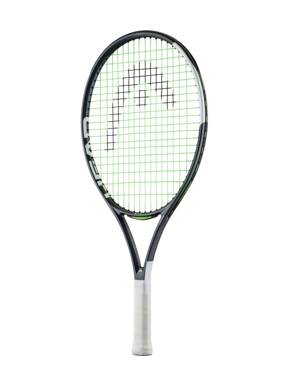 Head Speed 24 Junior Tennis Racquet Strung, Black/White, back view