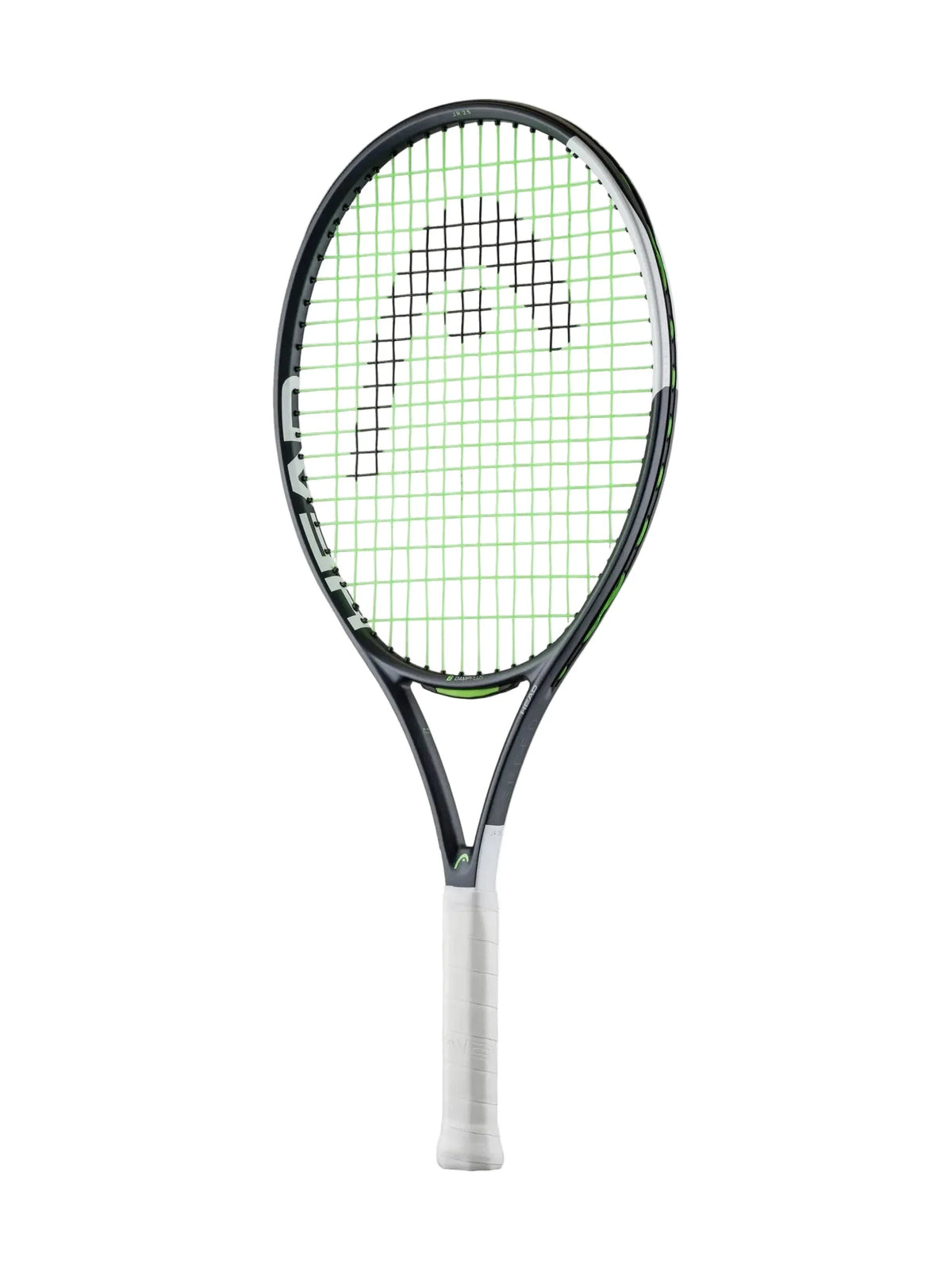 Head Speed 25 Junior Tennis Racquet Strung, Black/White, back view