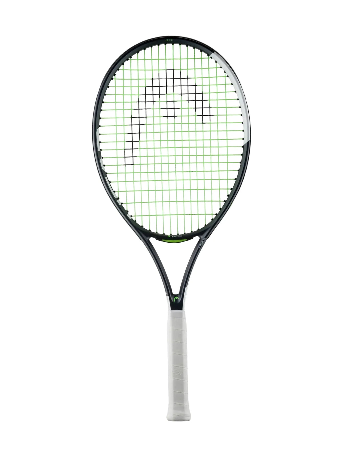 Head Speed 26 Junior Tennis Racquet Strung, Black/White, front view