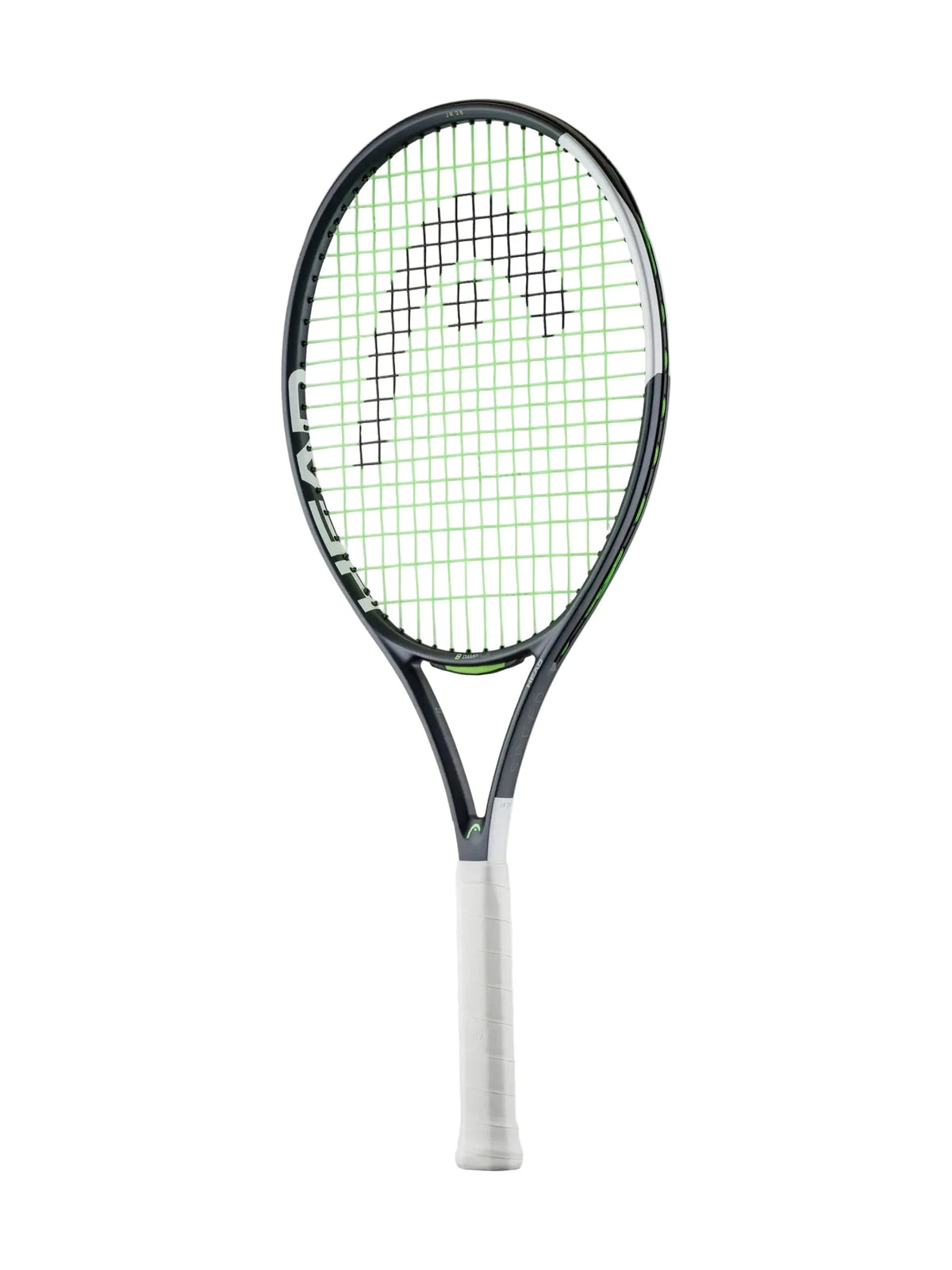 Head Speed 26 Junior Tennis Racquet Strung, Black/White, back view