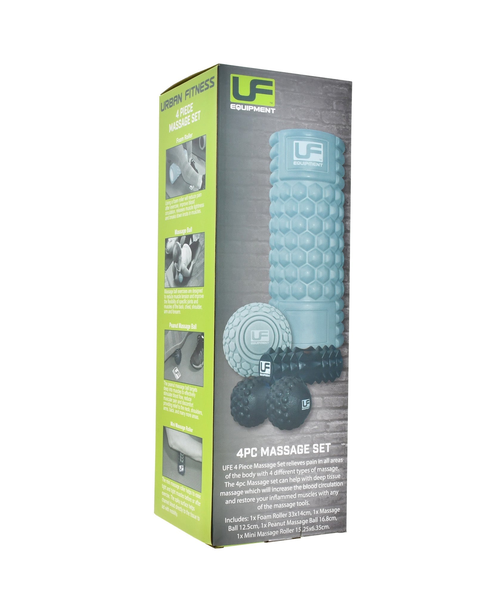 Urban Fitness 4 Piece Massage Set Turquoise & Black Exercise & Fitness Fitness Mad