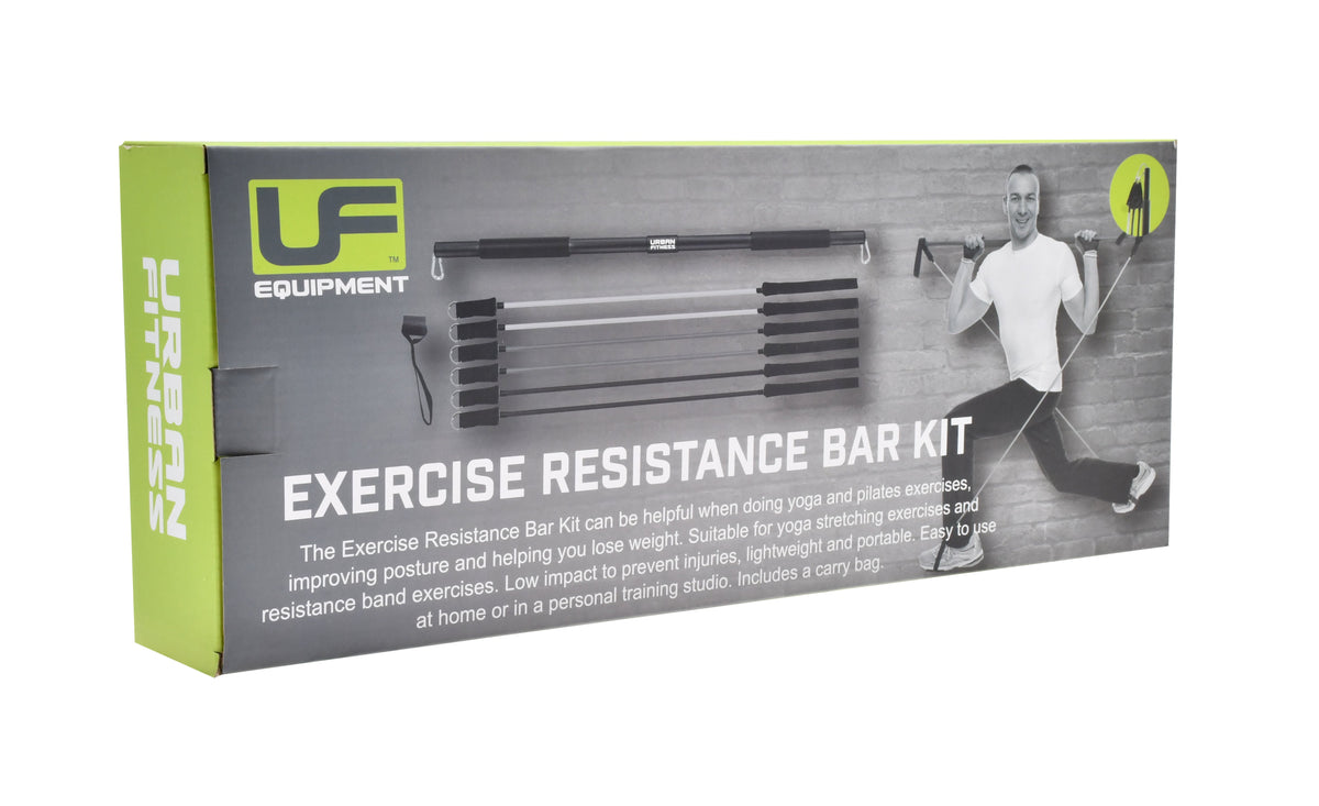 Urban Fitness Resistance Bar Kit Black, back view