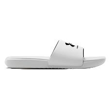UA Ansa Fixed Mens Slides 3023761 White Black Slides Under Armour