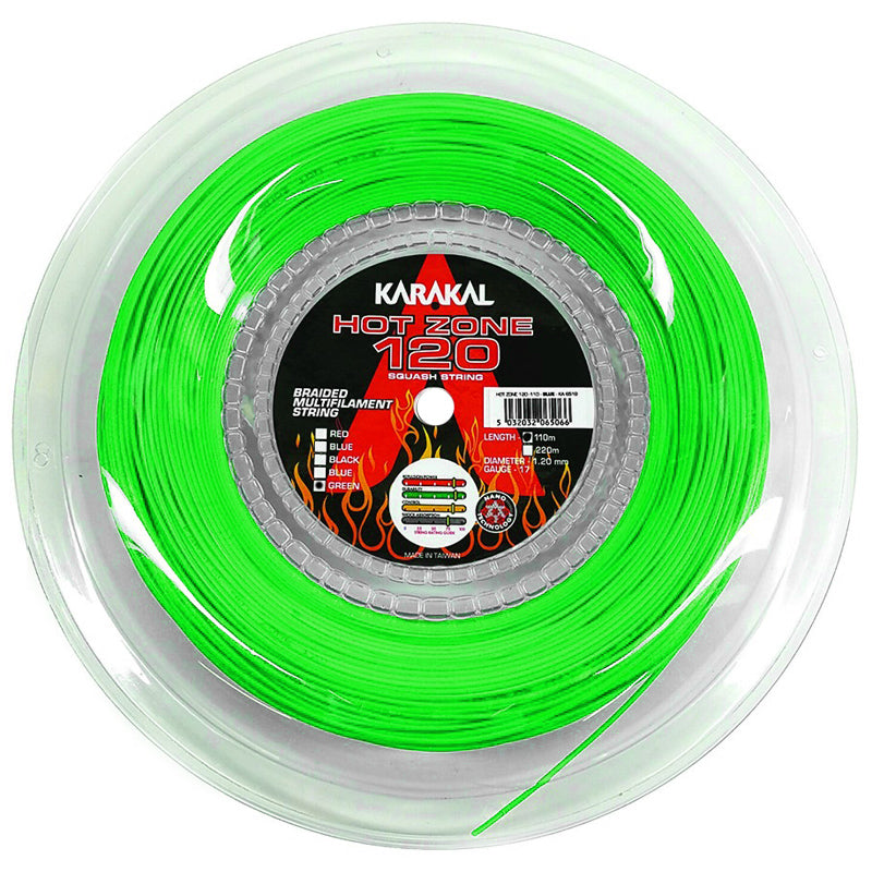 Karakal Hot Zone Braided 120 Squash String - Green Squash String Karakal