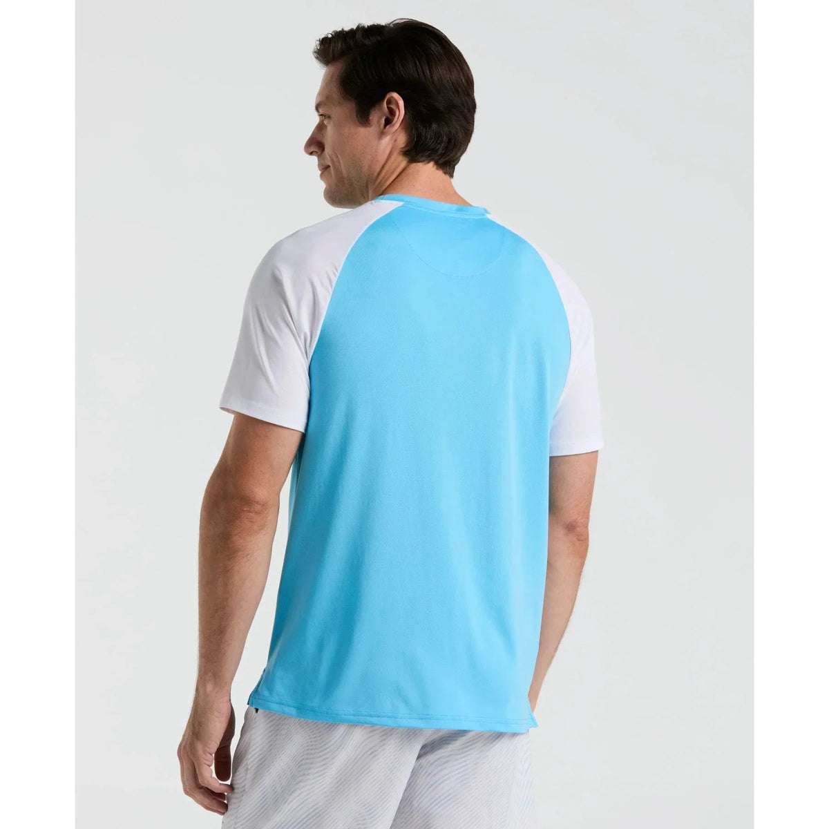 Original Penguin Blocked Performance Tennis T-Shirt, Blue Grotto, back view