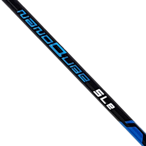 Ashaway NanoQube SLe Badminton Racket (Strung), Blue, close-up detail