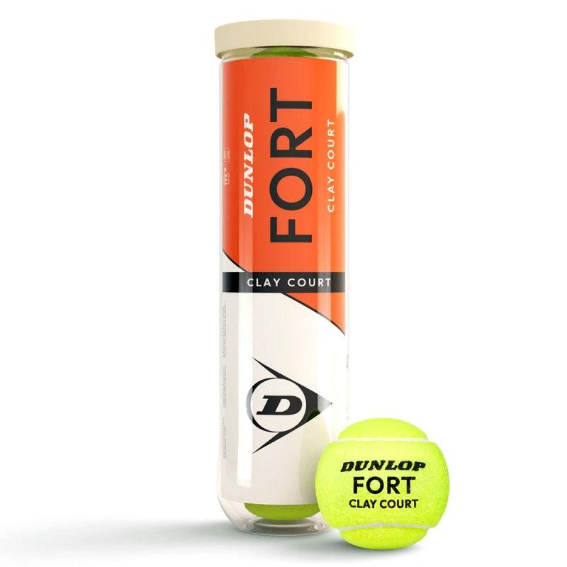 Dunlop Fort Clay Tennis Ball - Yellow Yellow One Size Tennis Balls Dunlop