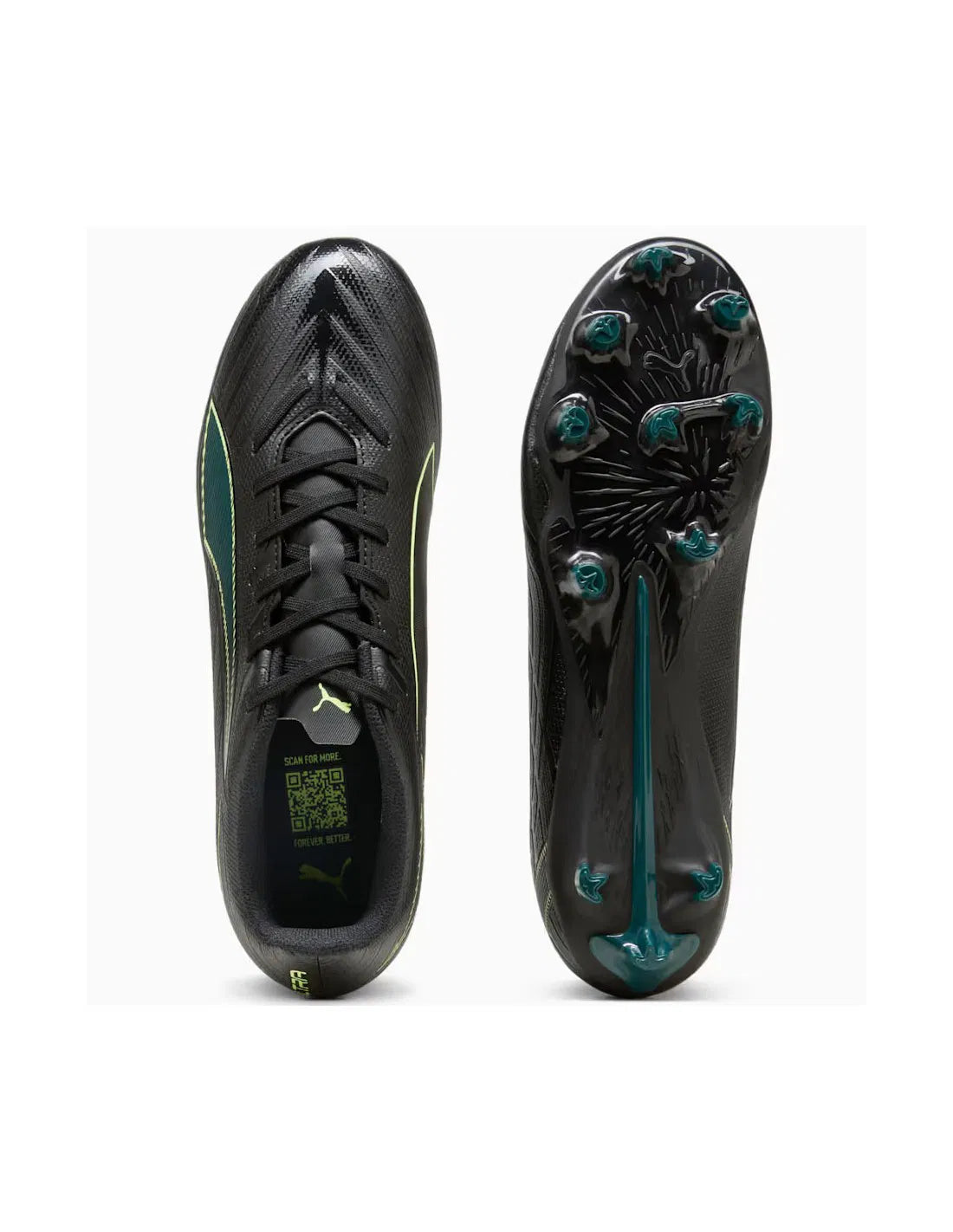 Puma Ultra 6 Play FG/AG Football Boots Unisex - Puma Black/Green shoes Puma