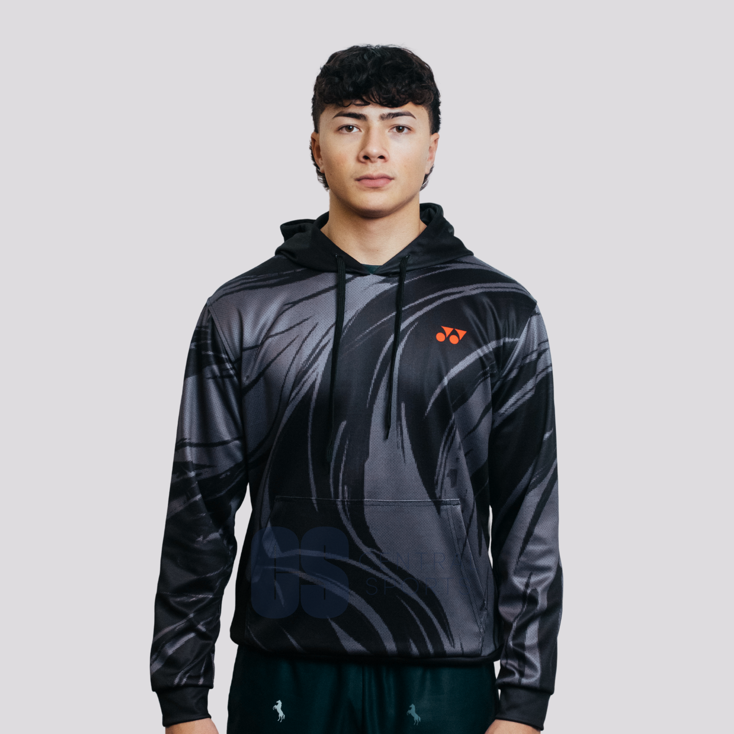Yonex War Horse – Unisex Overhead Hoodie (Black) Yonex CNY2026 Hood Sweat B Unisex Black Clothing Yonex