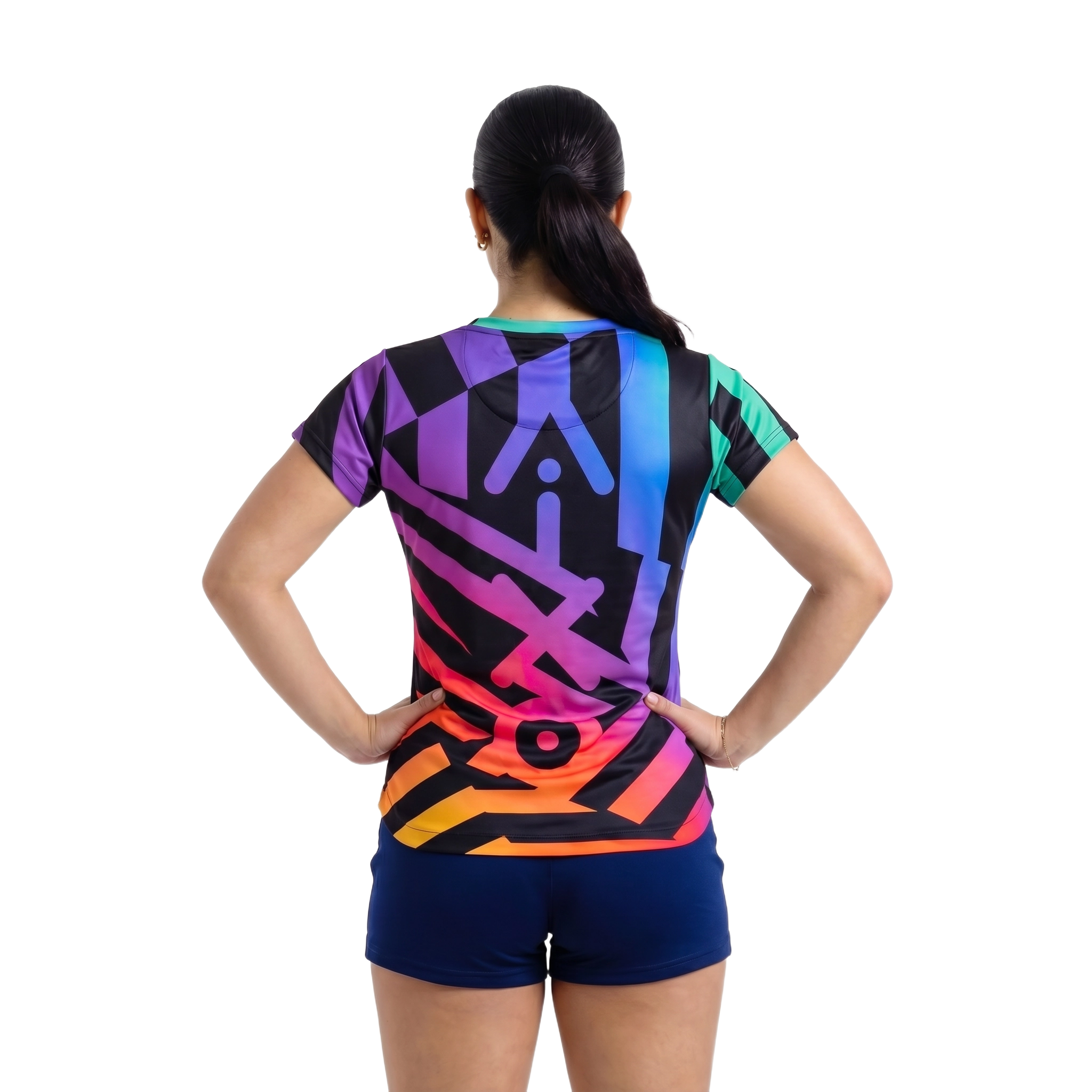 Aixo Rainbow Chaos Womens T-Shirt - Black T Shirt Aixo