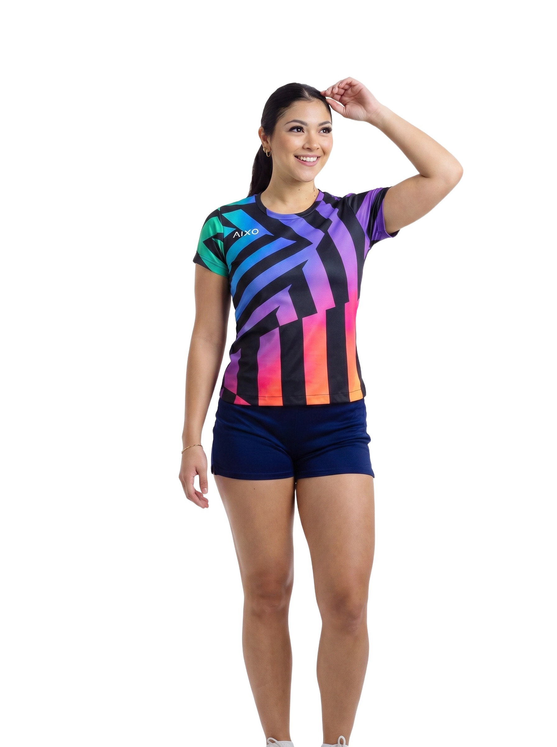 Aixo Rainbow Chaos Womens T-Shirt - Black T Shirt Aixo