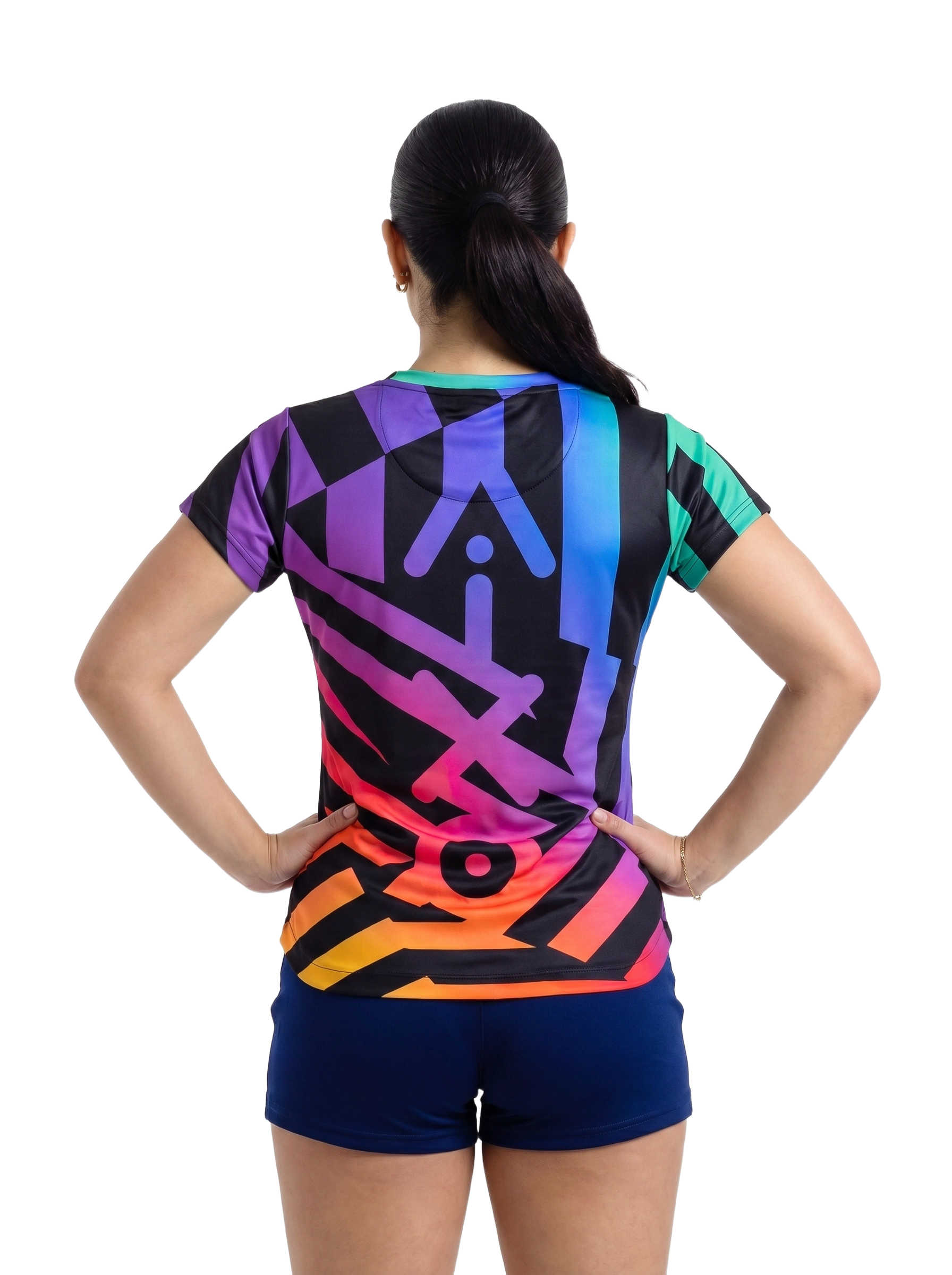 Aixo Rainbow Chaos Womens T-Shirt - Black T Shirt Aixo