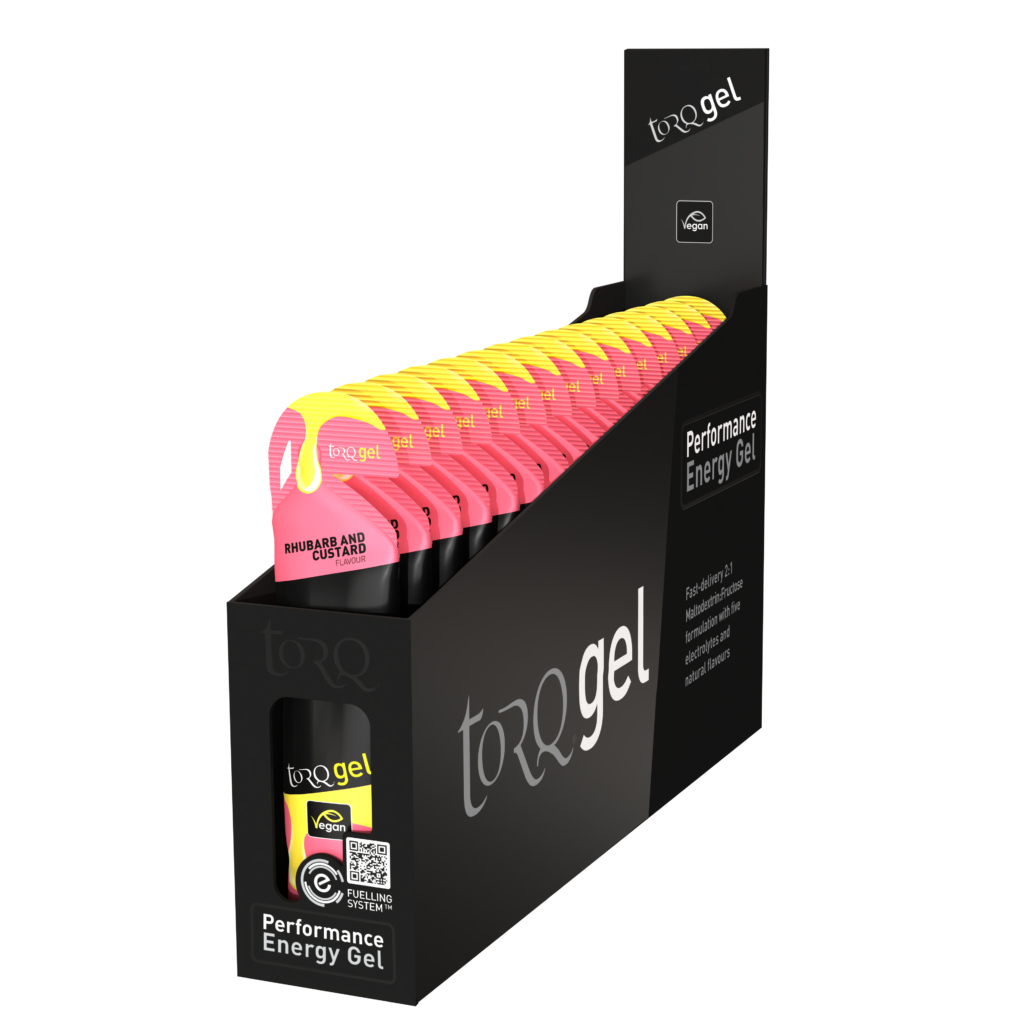 TORQ Rhubarb and Custard energy gel, box of 15