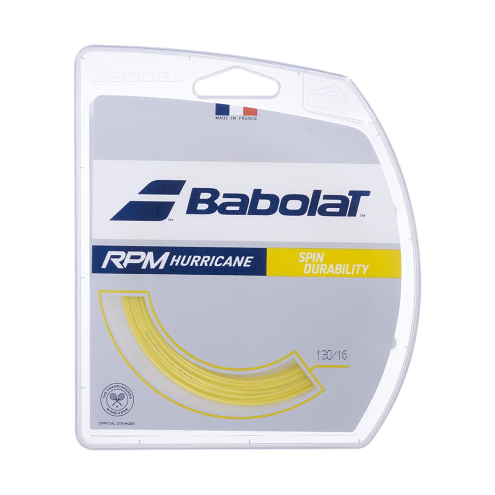 Babolat RPM Hurricane 1.30mm/12M Tennis String - Yellow 12m Set YELLOW String (Packs) Babolat