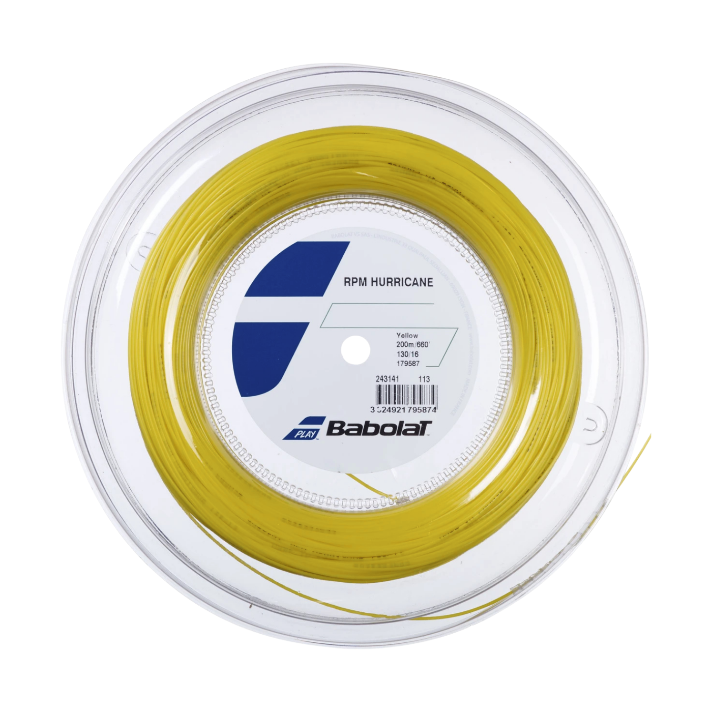 Babolat RPM Hurricane 1.30mm Tennis String Reel - Yellow 1.30mm 200m String (Reel) Babolat