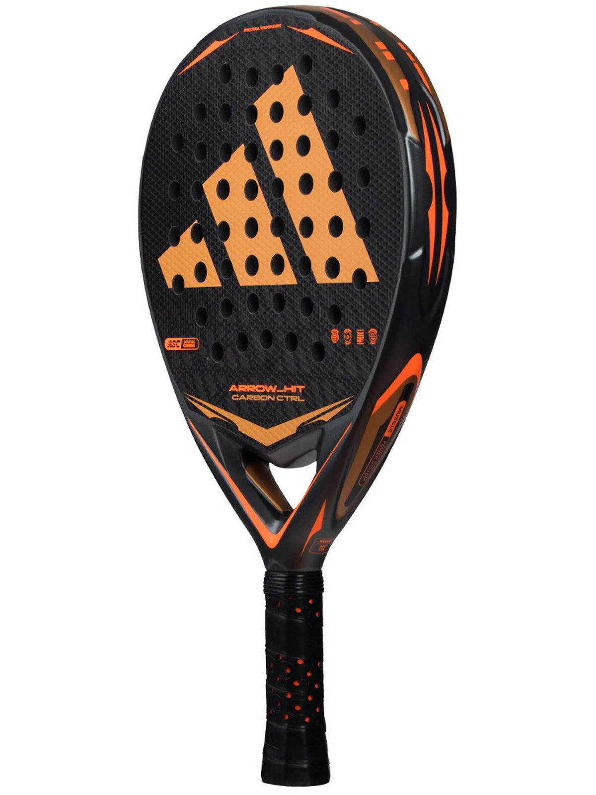 Adidas Arrow Hit Carbon Ctrl 2026 Padel Racket, Anthracite/Orange, side view