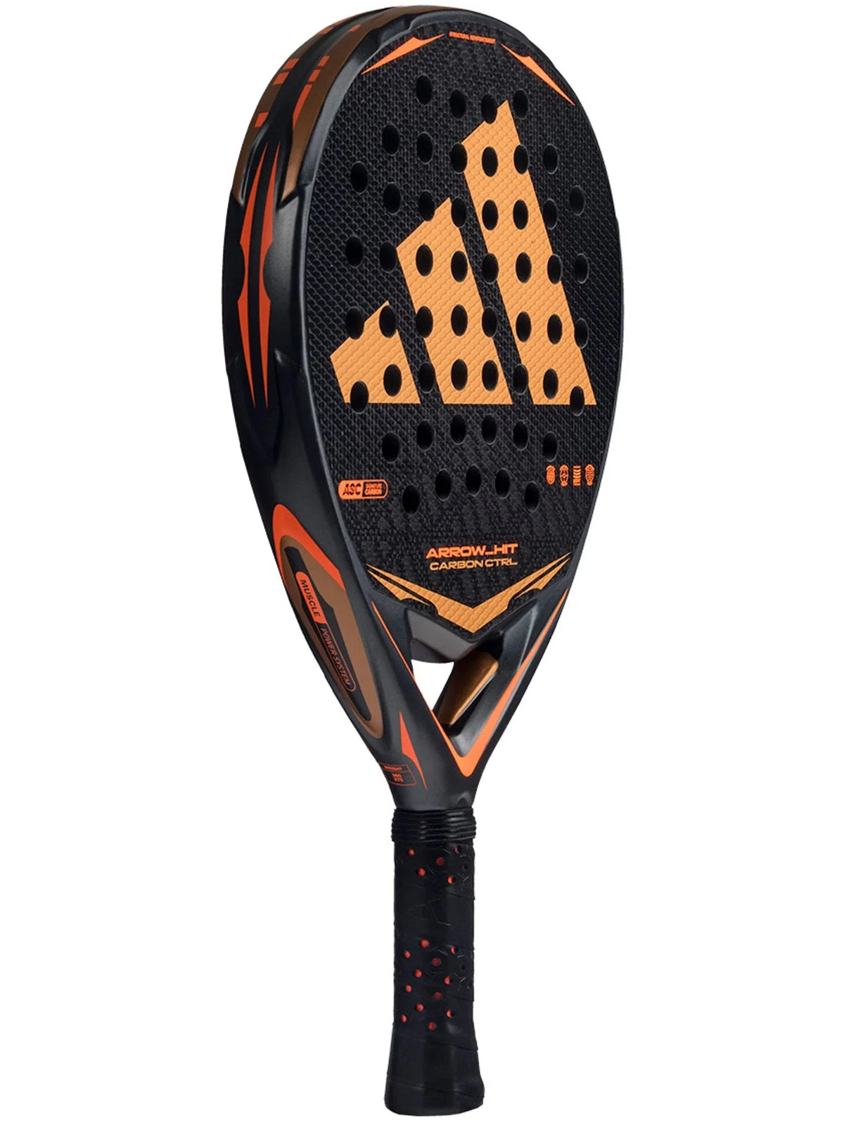 Adidas Arrow Hit Carbon Ctrl 2026 Padel Racket, Anthracite/Orange, back view