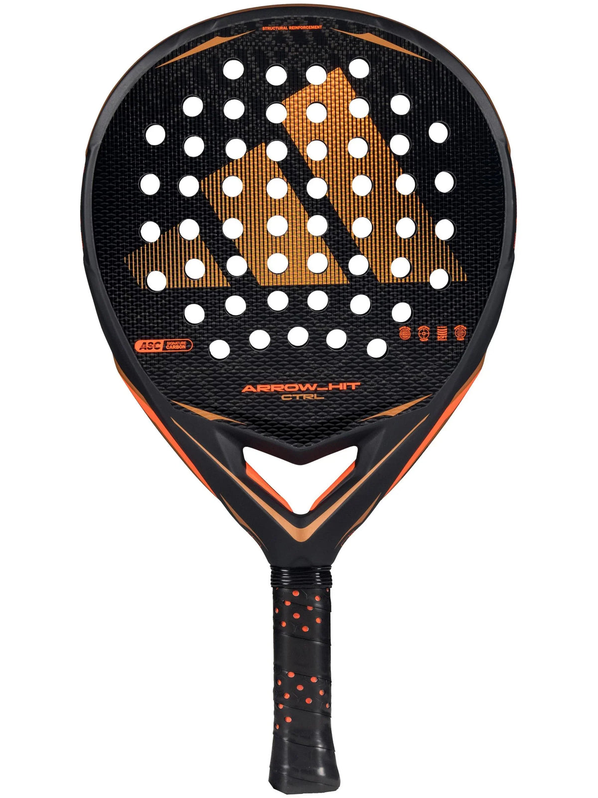 Adidas Arrow Hit Ctrl 2026 Padel Racket - Black/Orange Black Orange One Size Padel Adidas