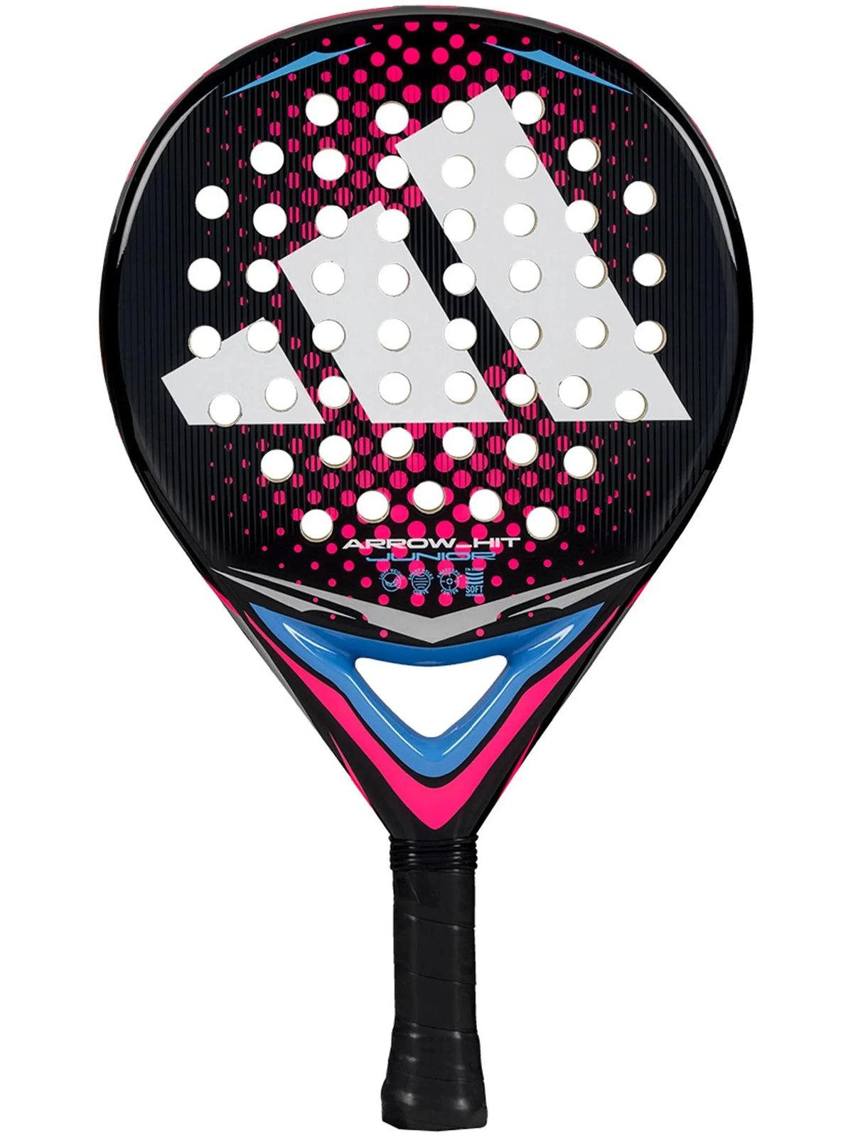 Adidas Arrow Hit Junior 2026 Padel Racket, White/Pink, front view