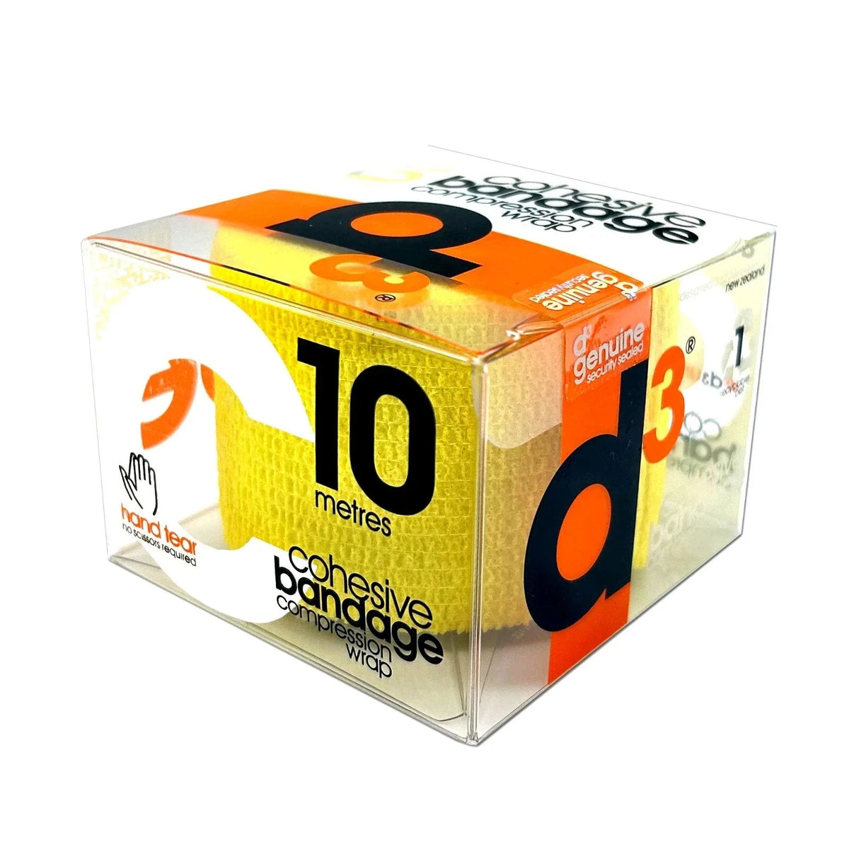 D3 Cohesive Bandage Compression Wrap 10mx50mm, Yellow