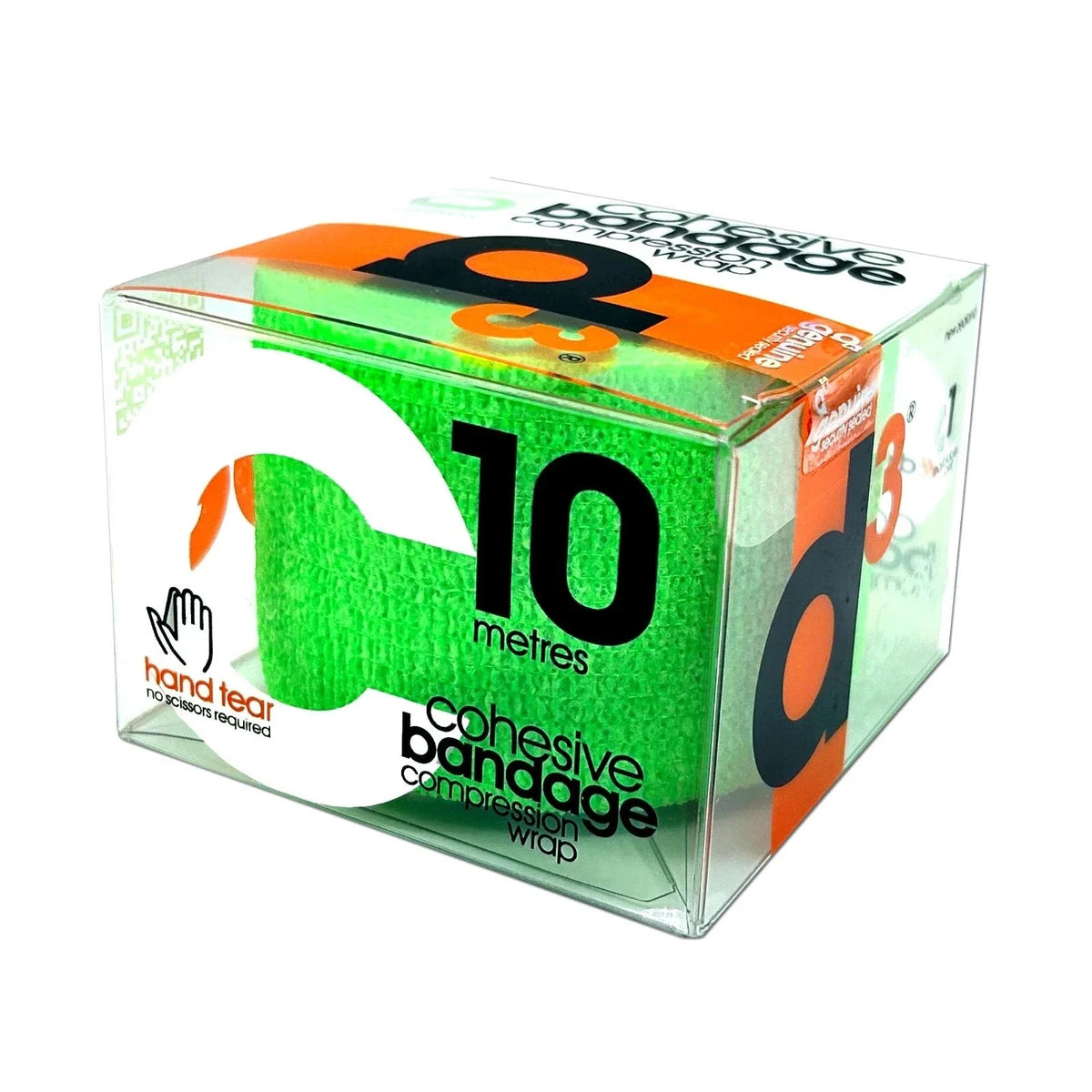 D3 Cohesive Bandage Compression Wrap 10mx50mm, Green