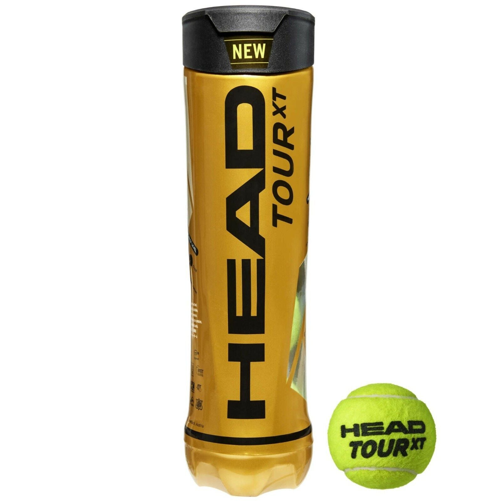 Head Tour XT 570834 (4 ball tube) YELLOW One Size YELLOW Tennis Balls Head