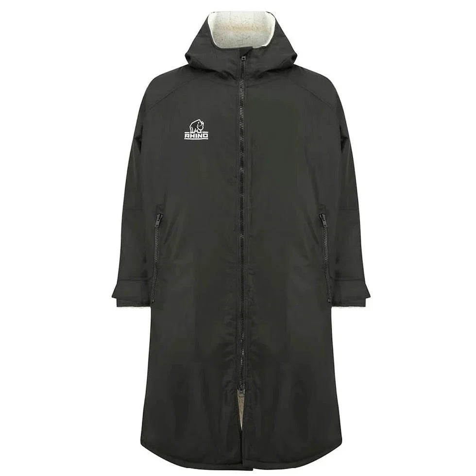 Rhino Sherpa Robe Unisex (Navy/Black), back view