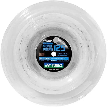 Yonex Monopreme 16L 1.25mm/200M Tennis String White String (Reel) Yonex