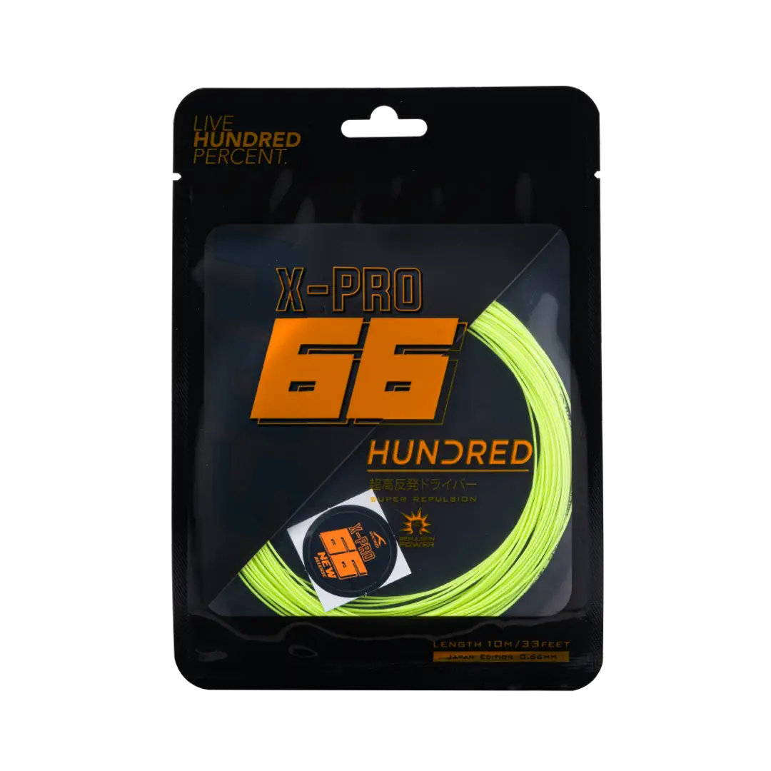 Hundred 66 X Pro Badminton String Set -Yellow Limeade 10m Set String (Packs) Hundred