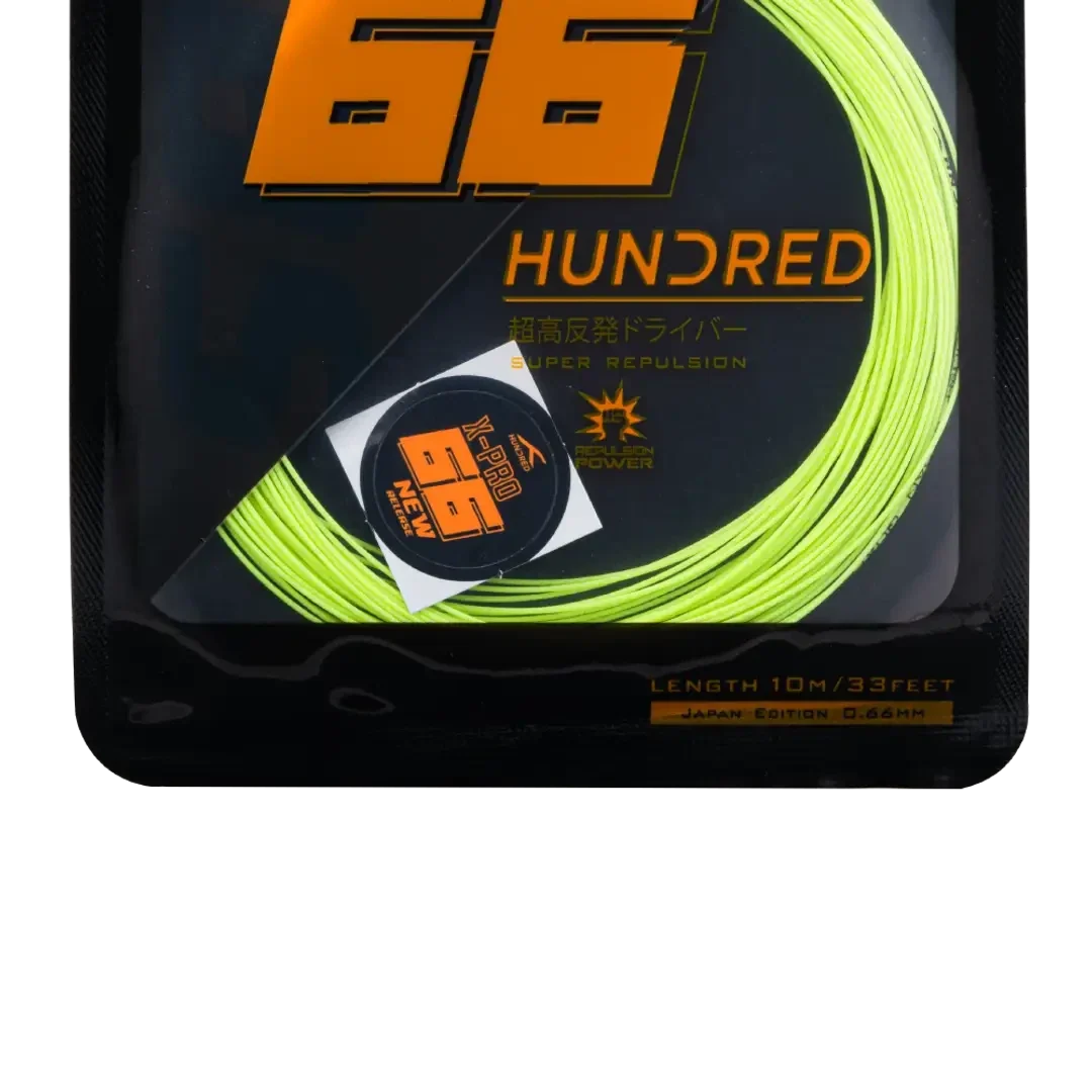 Hundred 66 X Pro Badminton String Set, Yellow, side view