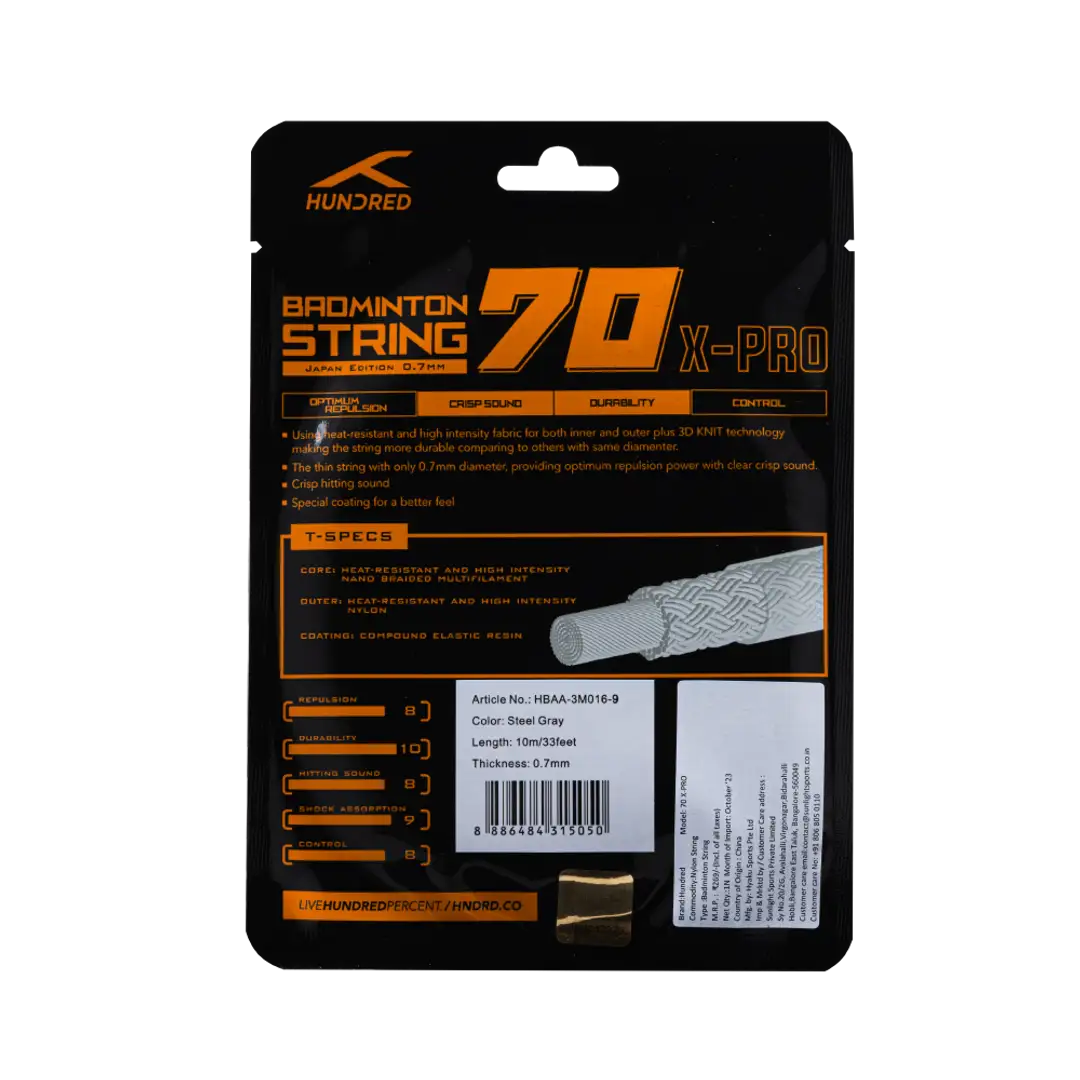 Hundred 70 X Pro Badminton String HBAA-3M016-9 String (Packs) Hundred