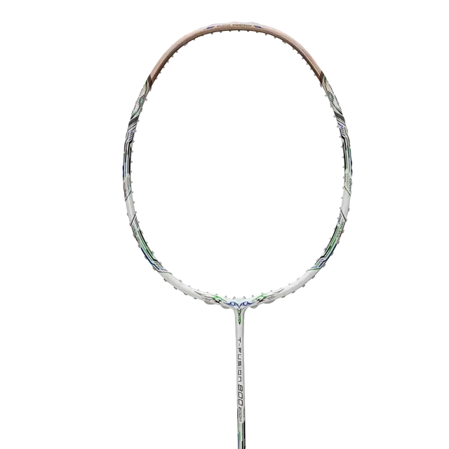 Hundred T-Fusion 800 Zoom Badminton Racket, White/Gold, detail view