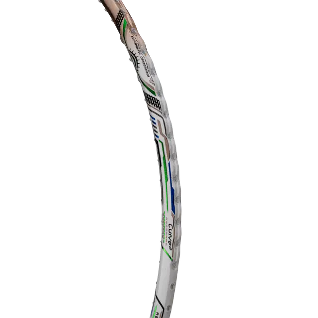 Hundred T-Fusion 800 Zoom 5U Badminton Racket - White/Gold Badminton Rackets Hundred