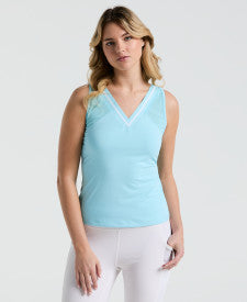 Original Penguin Colourblock Tennis Tank Top Women, Castaway, front view